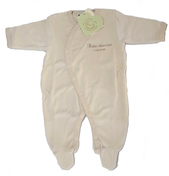 Bébé Chocolat Pyjama Beige Coton Biologique - 3 Mois